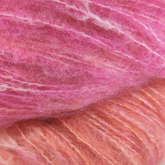 11 Пряжа Laines du Nord Cashsilk Cotton Degrade, 50г - 290м, рожевий, 55% вовна, 22% шовк, 10% кашемір, 13% бавовна