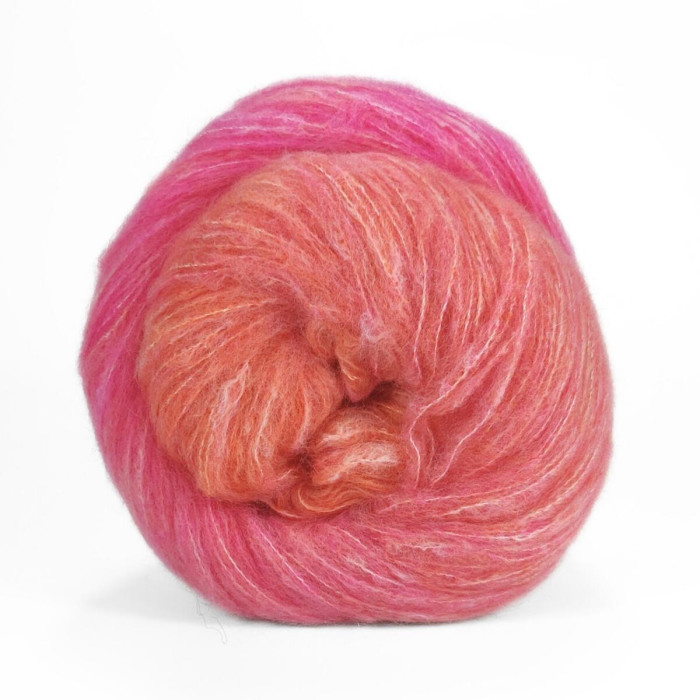 11 Пряжа Laines du Nord Cashsilk Cotton Degrade, 50г - 290м, рожевий, 55% вовна, 22% шовк, 10% кашемір, 13% бавовна