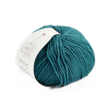 11 Пряжа Laines du Nord Spring Wool, 50г - 140м, морська хвиля, 50% вовна, 50% бавовна