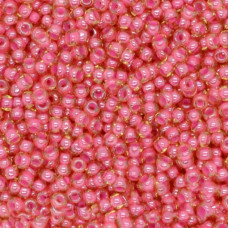 11028 10/0 чеський бісер Preciosa, 5 г, рожевий, прозорий глянцевий, кольоровий отвір