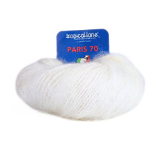 111 Пряжа Tropical Lane Paris 70, 40г - 120м, білий, 70% кід мохер, 30% акрил