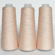 111  Пряжа Visco Knot Infinity Yarn, 100гр - 500м, ніжний персик+срібло, 100% віскоза