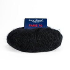 112 Пряжа Tropical Lane Paris 70, 40г - 120м, чорний, 70% кід мохер, 30% акрил