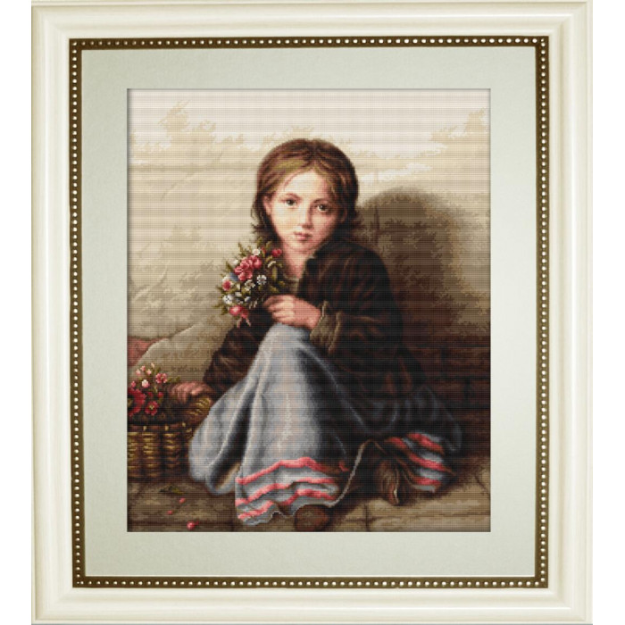 G513 Портрет дівчинки. Luca-S. Набір для вишивки нитками гобеленовим стібком, канва без малюнку