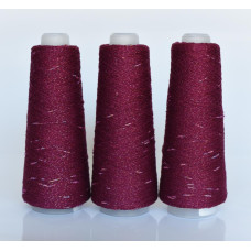 114 Пряжа Visco Knot Infinity Yarn, 100гр - 500м, вишня+мультіколор, 100% віскоза з люрексом