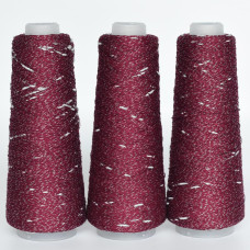 1144 Пряжа Visco Knot Infinity Yarn, 100гр - 500м, марсала+срібло, 100% віскоза