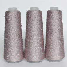 117 Пряжа Visco Knot Infinity Yarn, 100гр - 500м, ліловий тауп+срібло, 100% віскоза