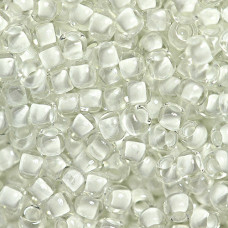 38602 10/0 чеський бісер Preciosa, 5 г, білий, кристальний глазурований з фарбованим отвором