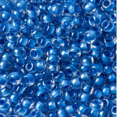 38638 10/0 чеський бісер Preciosa, 5 г, синій, кристальний глазурований з фарбованим отвором