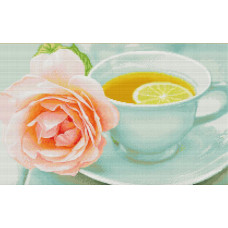 119 SM-N Чай з ароматом троянд. 21х33 см. Світ можливостей. Набір для вишивки хрестиком на Aida 16