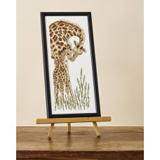 12-6138 Permin Набір для вишивки хрестиком - Жираф із жирафенятком Giraffe with Youngling) 15х35 см, Льон №26