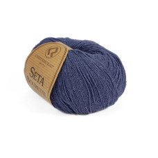 12 Пряжа Campolmi Filati Seta Bourette, 50г - 240м, джинс, 100% шовк