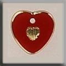 12093 Mill Hill Treasures Декоративна намистина, Small enqraved Heart Red/Gold, 1 шт