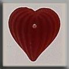 12207 Mill Hill Treasures Декоративна намистина, Medium Fluted Heart Matte Ruby, 1 шт