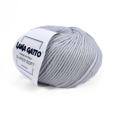 12504 Пряжа Lana Gatto Super Soft, 50г - 125м, сіра перлина, 100% меринос екстрафайн