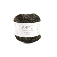 1260 Пряжа Laines du Nord Arme, 25г - 250м, чорний з золотом, 59% металевий поліестер, 41% поліамід