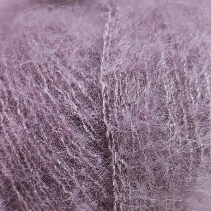 12940 Пряжа Lana Gatto Silk Mohair Lux, 25г - 210м, фрезово-бузковий, 78% cуперкід мохер, 14% шовк, 4% нейлон, 4% поліамід