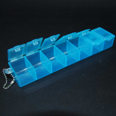 Органайзер для рукоділля 7 відділень 35 х 155 мм (таблетница) блакитний