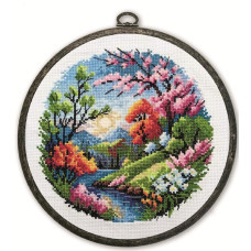 1299 Alisena Набір для вишивки хрестиком  - Весна 15,5х16 см, Aida 16