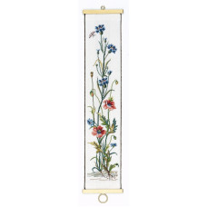 13-032 Eva Rosenstand Набір для вишивки рахунковим хрестиком - Волошка і мак 14х65 см, Льон 30 ct