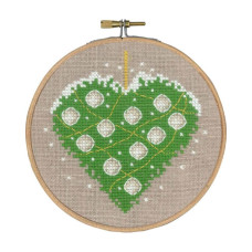 13-4203 Permin Набір для вишивки хрестиком - Серце з орнаментами Heart with ornaments 13х13 см, Льон №26