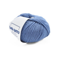 13158 Пряжа Lana Gatto Merinocot, 50г - 125м, світлий джинс, 53% мериносова вовна екстрафайн, 47% бавовна