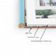 Фоторамка дерев'яна 13х18 під фото 10х15 багет: DL1504-28 Блакитний глянець (з антибліковим склом 2мм, паспарту, двп з ніжкою) EmojiFrame