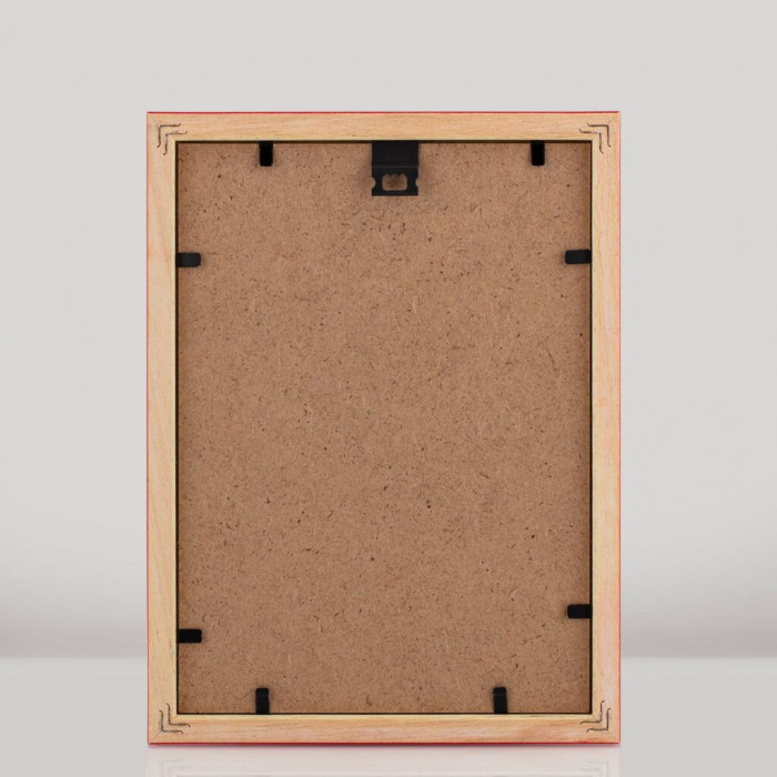 Рамка для фото дерев'яна 13х18 багет: DL1506-03 Червоний (з глянцевим склом 1-1.5мм, двп) EmojiFrame