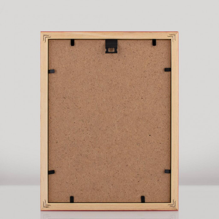 Фоторамка дерев'яна 15х20 багет: DL1506-03 Червоний (з глянцевим прозорим пластиком 0.8мм, двп) EmojiFrame