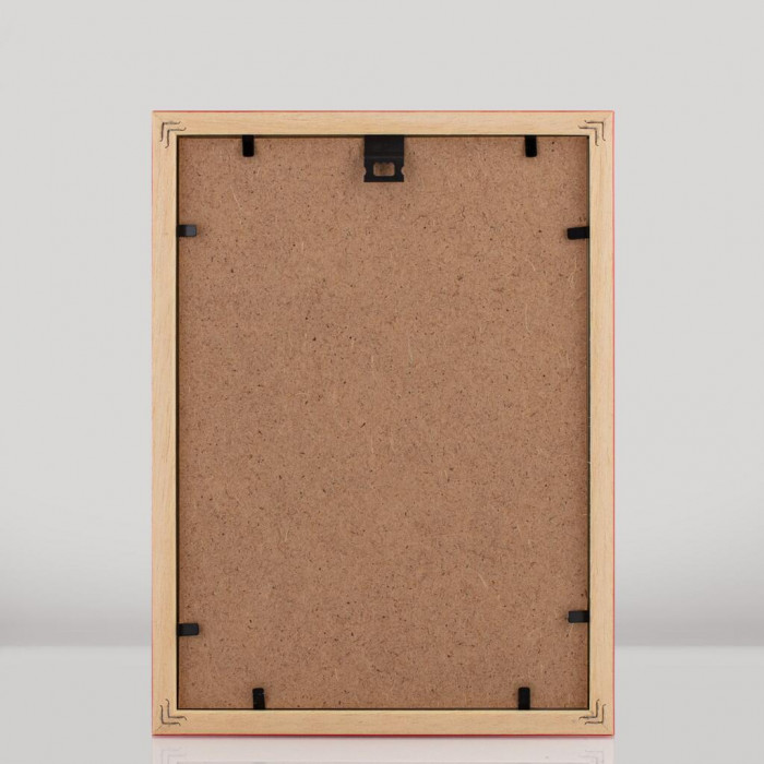 Фоторамка дерев'яна 15х21 (А5) багет: DL1506-03 Червоний (з глянцевим прозорим пластиком 0.8мм, двп) EmojiFrame