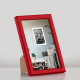 Фоторамка дерев'яна 10х15 багет: DL1506-08 Червоний глянець (з антибліковим склом 2мм, двп з ніжкою) EmojiFrame