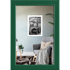 Фоторамка дерев'яна 10х15 багет: DL1506-14 Зелений (з антибліковим склом 2мм, двп з ніжкою) EmojiFrame