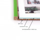 Фоторамка дерев'яна 13х18 під фото 10х15 багет: DL1506-09 Салатовий глянець (з антибліковим склом 2мм, паспарту, двп з ніжкою) EmojiFrame
