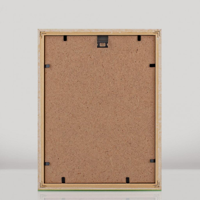 Фоторамка дерев'яна 15х20 під фото 10х15 багет: DL1506-09 Салатовий глянець (з глянцевим прозорим пластиком 0.8мм, двп, паспарту) EmojiFrame