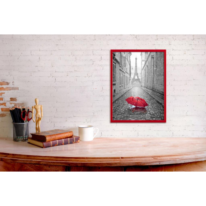 Фоторамка дерев'яна 30х40 багет: DL1506-08 Червоний глянець (з антибліковим склом 2мм, двп) EmojiFrame