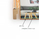 Рамка для фото дерев'яна 21х30 (А4) багет: DL2506-11, Білий з оранжевим (з глянцевим склом 1-1.5мм, двп) EmojiFrame