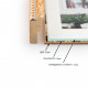 Рамка для фото дерев'яна 21х30 (А4) під фото 15х20 багет: DL2506-11, Білий з оранжевим (з глянцевим склом 1-1.5мм, паспарту, двп з ніжкою) EmojiFrame
