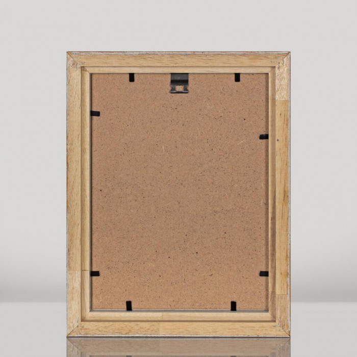 Фоторамка дерев'яна 15х20 під фото 10х15 багет: DL2506-11, Білий з оранжевим (з антибліковим склом 2мм, двп, паспарту) EmojiFrame