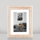 Рамка для фото дерев'яна 15х20 під фото 10х15 багет: DL2506-11, Білий з оранжевим (з глянцевим склом 1-1.5мм, двп, паспарту) EmojiFrame