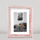 Фоторамка дерев'яна 15х20 під фото 10х15 багет: DL2506-12 Білий з червоним (з антибліковим склом 2мм, двп, паспарту) EmojiFrame