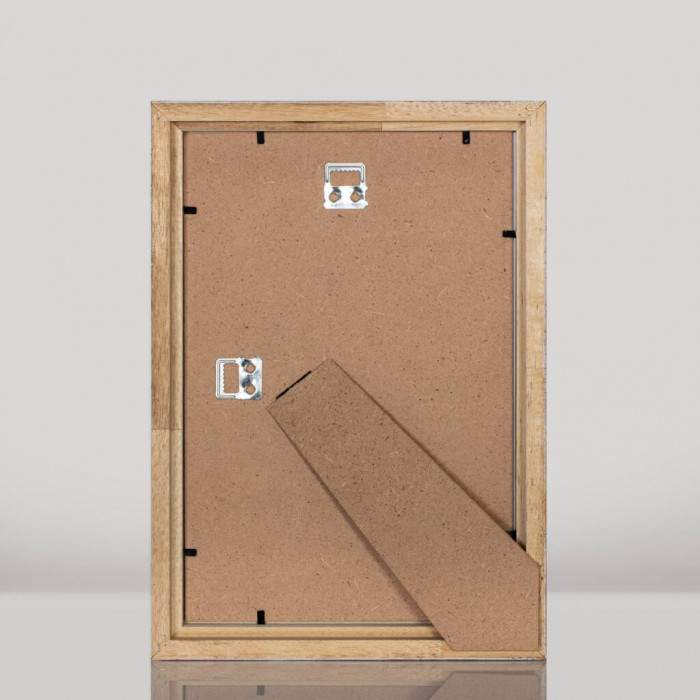 Фоторамка дерев'яна 20х30 багет: DL2506-11, Білий з оранжевим (з антибліковим склом 2мм, двп з ніжкою) EmojiFrame