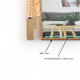 Фоторамка дерев'яна 20х30 багет: DL2506-11, Білий з оранжевим (з антибліковим склом 2мм, двп з ніжкою) EmojiFrame