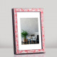 Рамка для фото дерев'яна 21х30 (А4) під фото 15х20 багет: DL2801-02 Рожевий з сріблом (з глянцевим склом 1-1.5мм, двп, паспарту) EmojiFrame