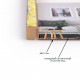 Фоторамка дерев'яна 15х21 (А5) багет: DL2801-01 Жовтий з сріблом (з глянцевим прозорим пластиком 0.8мм, двп з ніжкою) EmojiFrame