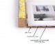 Фоторамка дерев'яна 20х30 під фото 15х20 багет: DL2801-01 Жовтий з сріблом (з глянцевим прозорим пластиком 0.8мм, паспарту, двп з ніжкою) EmojiFrame