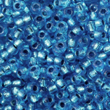 8236 10/0 чеський бісер Preciosa, 5 г, синій, кристальний з блискучим срібним отвором