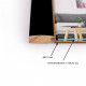 Фоторамка дерев'яна 10х15 багет: T40black Чорний глянець (з антибліковим склом 2мм, двп з ніжкою) EmojiFrame