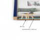 Фоторамка дерев'яна 10х15 багет: DL1507-02 Синій (з антибліковим склом 2мм, двп з ніжкою) EmojiFrame