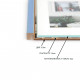 Фоторамка дерев'яна 13х18 під фото 10х15 багет: DL1507-05 Блакитний (з антибліковим склом 2мм, паспарту, двп з ніжкою) EmojiFrame