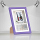 Фоторамка дерев'яна 13х18 під фото 10х15 багет: DL1507-09 Фіолетовий (з антибліковим склом 2мм, паспарту, двп з ніжкою) EmojiFrame